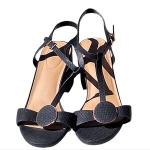 C Comfort Black Size 10W Heels/ Sandals